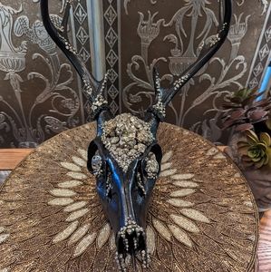 Real Deer Skull With Pyrite Crystals https://coachkatie.etsy.com